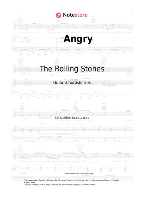 Angry Chords And Tabs The Rolling Stones In Note Store Guitar