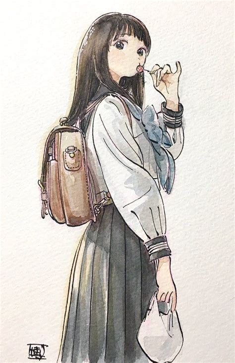 Anime Girl Watercolor