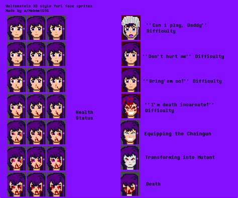 Wolfenstein 3d Style Yuri Face Sprites Made By Me Rddlc