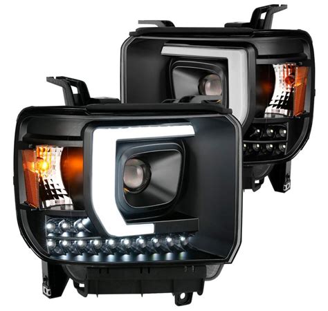 All New Black U Bar Projector Headlights By Anzo For Sierra Chevy