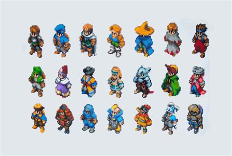 Final Fantasy Tactics Complete Perler Bead Pixel Sprite Magnets Male