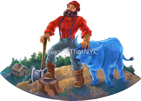 Paul Bunyan And Babe The Blue Ox Stickers By Imaginethatnyc Redbubble