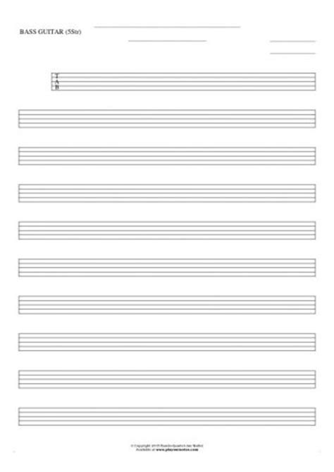 Free Blank Sheet Music Tablature For Bass Guitar Playyournotes