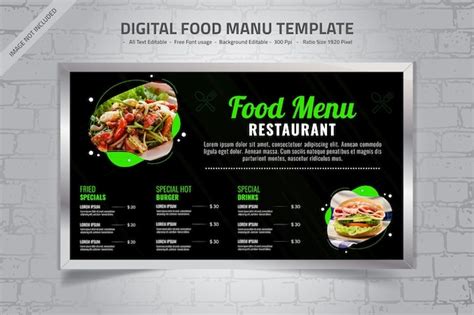 Premium Vector Digital Menu Design Templates