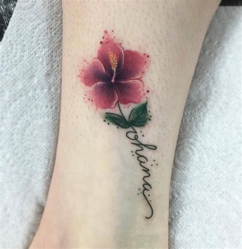 Hibiscus Watercolor Tattoo