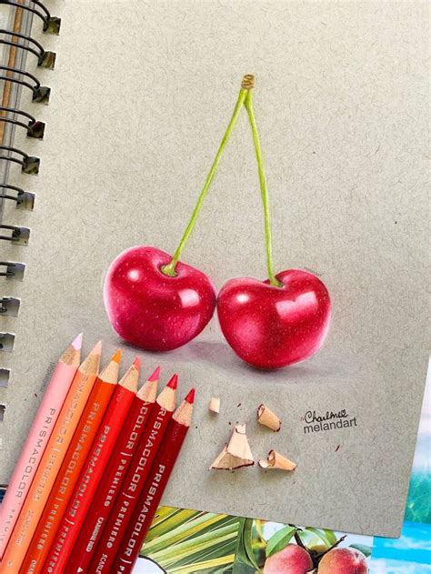 Cherry Drawing | Cherry drawing, Colored pencil artwork ideas, Colored ...