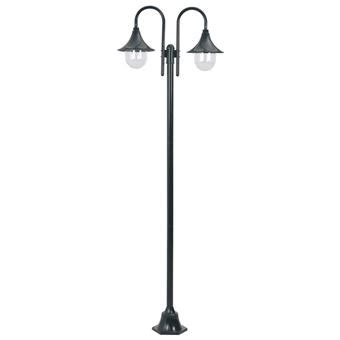 Vidaxl Lampadaire De Jardin E Cm Aluminium Lanternes Vert Fonc