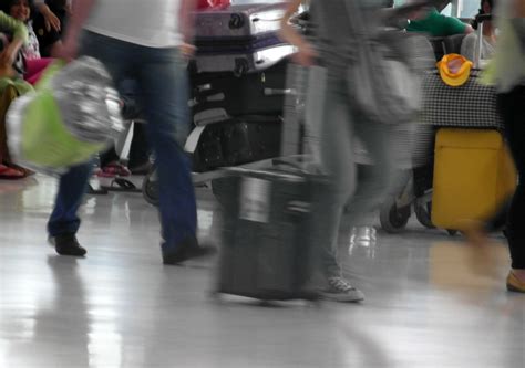 Free photo: Airport Passengers Walking - Aeroplane, Travel, Suitcase