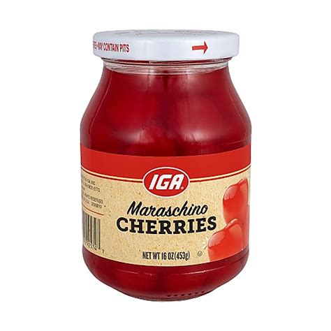 Iga Cherries Maraschino Red Plain Cherries Yoder S Country Market