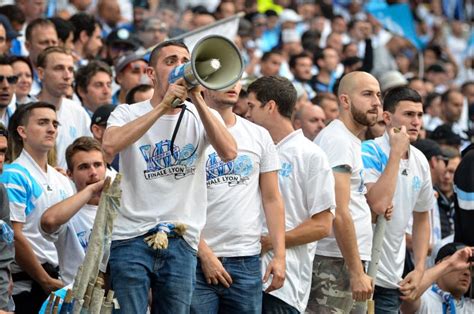 LYON, FRANCE - 16 May, 2018: Olympic Marseille Fans in the Stand ...