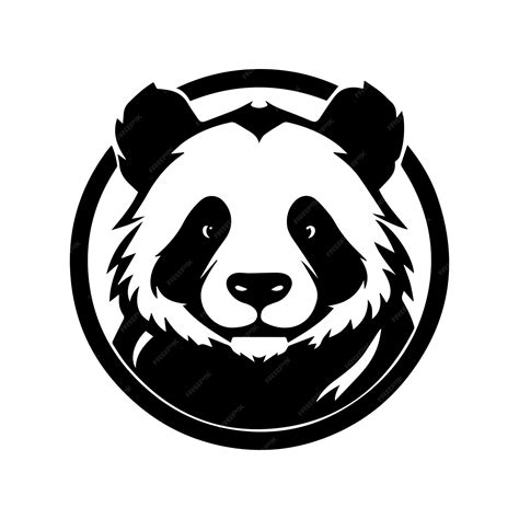 Gros Plan De Panda Logo De Panda Silhouette De Panda Vecteur Premium