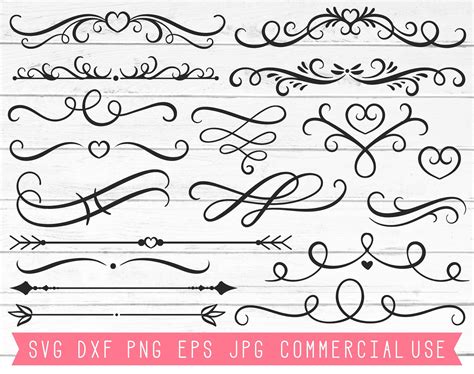 Flourish Svg Clip Art Digital Cut Files Swoosh Svg Swish Etsy