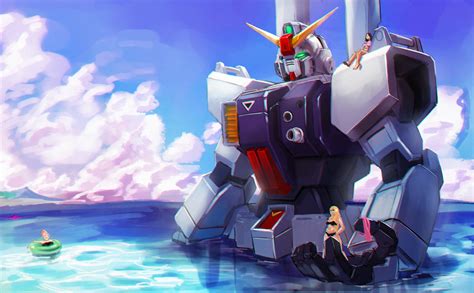 Safebooru Girls Absurdres Beach Bikini Blonde Hair Clouds