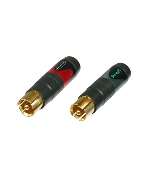 Neutrik NF2C B 2 Phono Plugs Pair Black Body Gold Contact SHOWTECHNIX