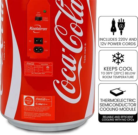 Koolatron Coca Cola Portable Can Thermoelectric Mini Fridge L