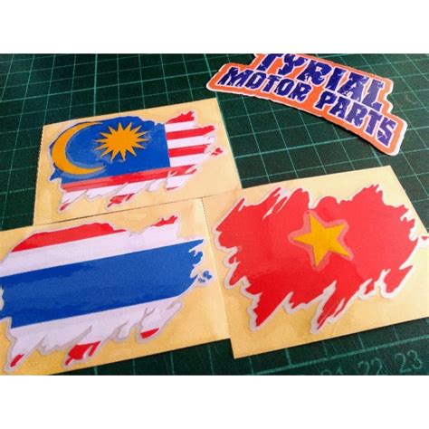 STICKERS BENDERA MALAYSIA STICKER FLAG THAILAND VIETNAM Shopee Malaysia