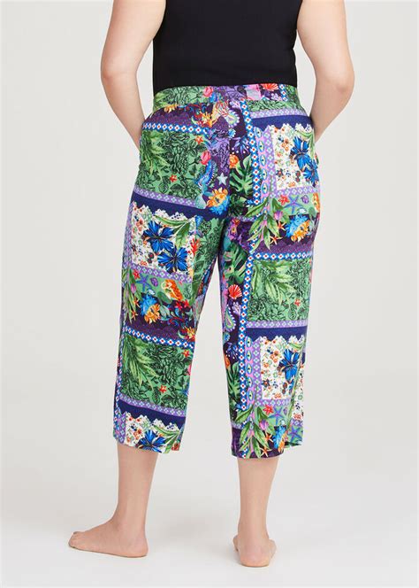 Shop Plus Size Bamboo Patchwork Pyjama Pant In Multi Taking Shape Au