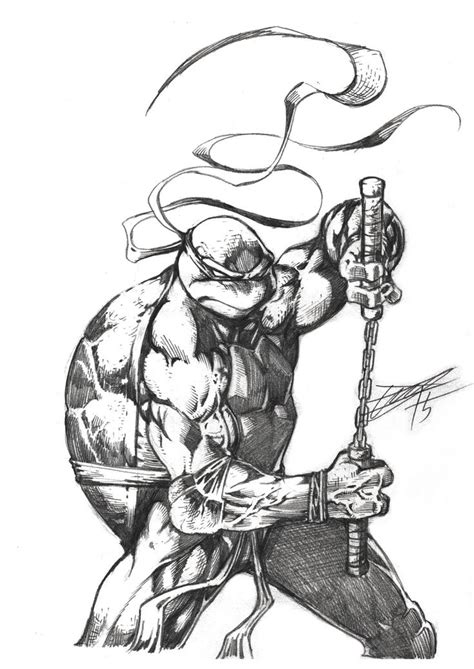 Mikey By Heewonlee On Deviantart Ninja Turtle Drawing Ninja Turtles Artwork Teenage Mutant