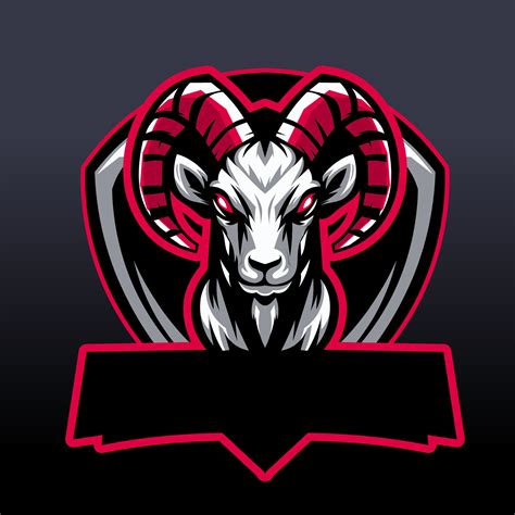 Goat Mascot Gaming Esport Logo Design Bright Red Color Combination