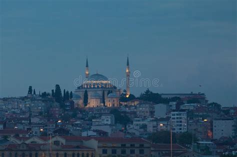 Yavuz Selim Mosque In Istanbul At Dusk Stock Photo Image Of Th