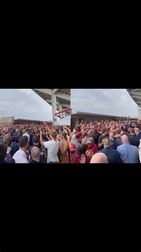 College Football Crowd Goes Wild When Trump Enters Stadium After ...