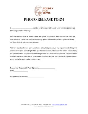 Fillable Online Photograph Release Form I Fax Email Print Pdffiller