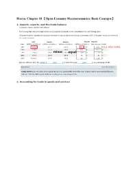 Macro Chapter Open Economy Macroeconomics Basic Concepts