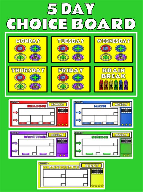 Choice Board Template Editable