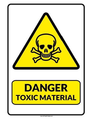 Danger Toxic Material Sign – Free Printable