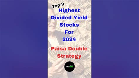 Top 9 Highest Dividend Yield Stocks 2024 Share Shorts Trending Ytshorts Stockmarket Youtube