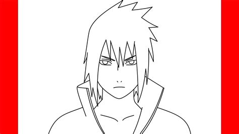 draw sasuke uchiha step  step drawing youtube