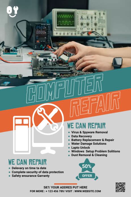 Computer Repair Poster Template Postermywall