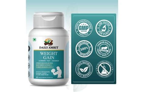 Daily Amrit Weight Gain Pack Of 1 60 Capsules Ayurvedic Muscle And Mass