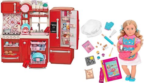 Our Generation Baking Posable Doll And Gourmet Kitchen Accessory Bundle