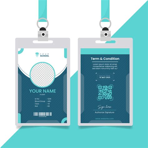 Student Id Card University School College Identity Card Vector