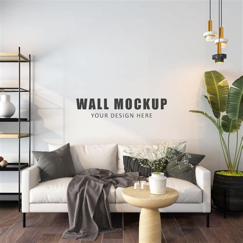 Premium Psd Wall Mockup Design In 3d Rendering