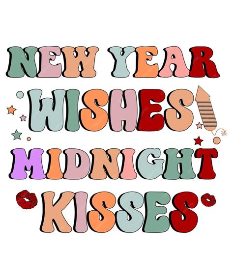 Premium Vector New Year Wishes Midnight Kisses