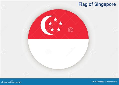 High Detailed Flag Of Singapore National Singapore Flag Asia Stock