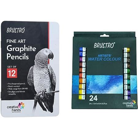 BRUSTRO Artists Fineart Graphite Pencil Set Of 12 10B 2H Artists