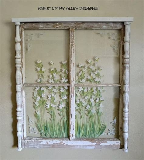 Handpainted Windowshabby Chic Decorwindow Wall Artwindow Etsy