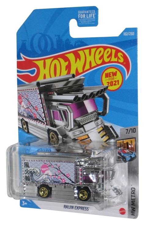 Hot Wheels HW Metro 7 10 2021 Raijin Express Chrome Toy Car 102 250 Walmart