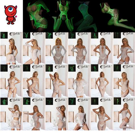 Luminous Mesh Sex Erotic Lingerie See Through Hollow Out Net Clothing Sexy Lingerie Bodysuit For