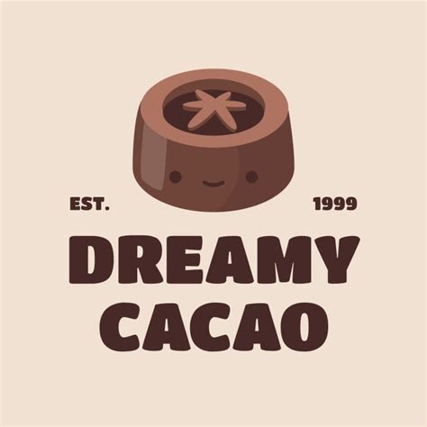 Personalize This Cute Hand Drawn Dreamy Cacao Chocolate Brand Logo