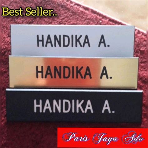 Jual Papan Nama Dada Pdh Pns Siswa Akrilik Name Tag Hitam Dove Gold