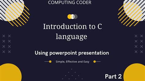 Introduction To C Language Using Powerpoint Presentation Animation Part 2 Ppt Animation