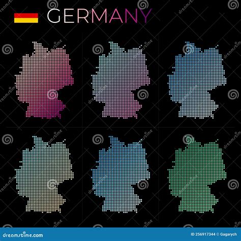 Cartina Punteggiata Germania. Illustrazione Vettoriale - Illustrazione