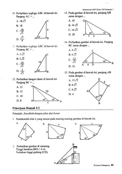 Soal Pythagoras Kelas 8 Jejak Belajar