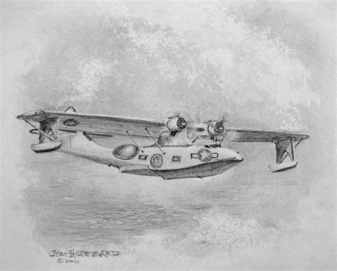 Consolidated Catalina Pby Drawing By Jim Hubbard