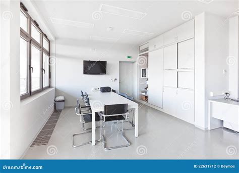 Modern Office with White Furniture Stock Photo - Image of board, luxury ...