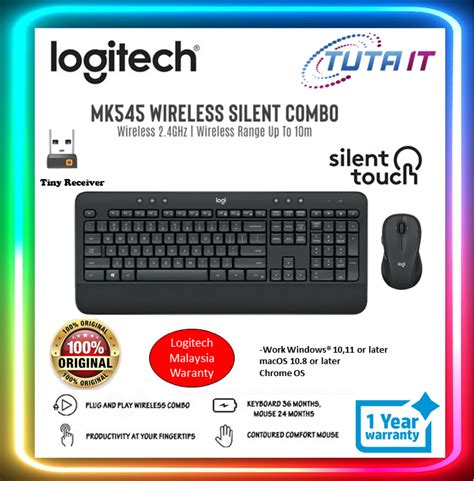 Logitech MK545 Advance Wireless Combo Keyboard And Mouse (920-008696 ...